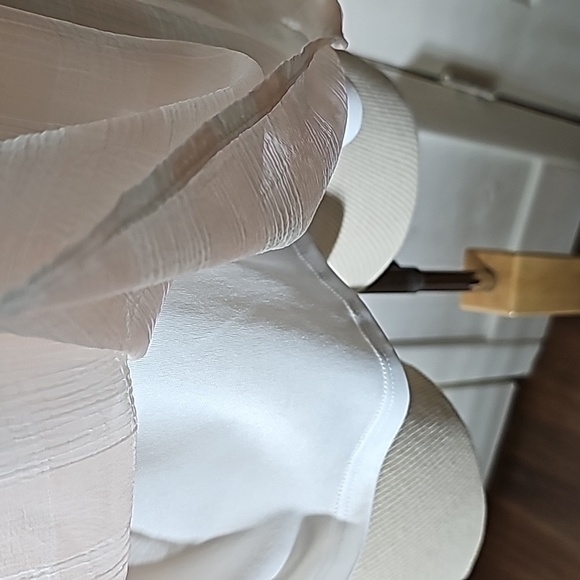 Chenaulto, Womens blouse size large.  Pink and white plaid. Flowie fabric. Sheer - Picture 5 of 10